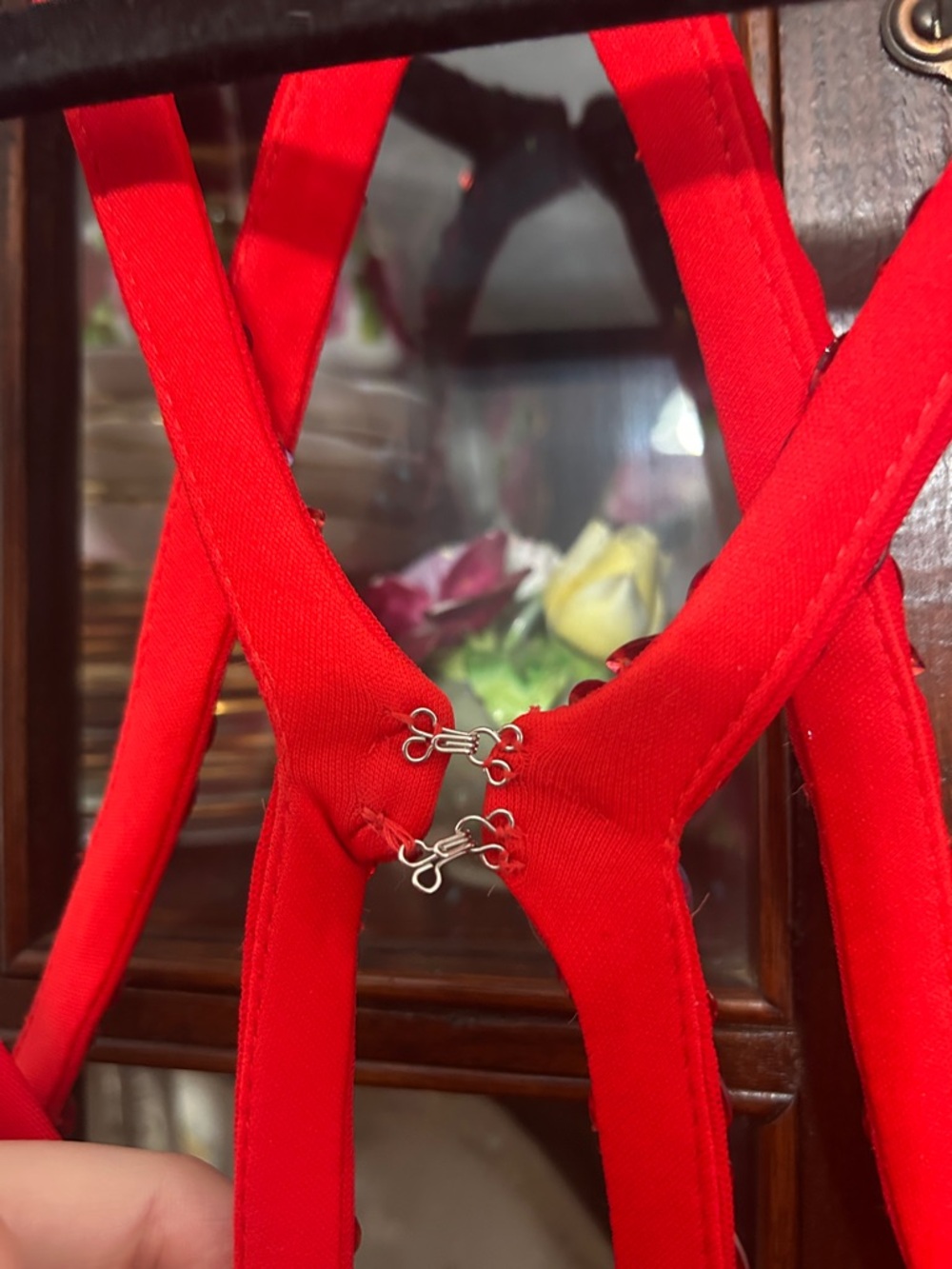 Prom: Red Ruched Prom Dress with Embellished Straps NWT - Picture 7 of 11